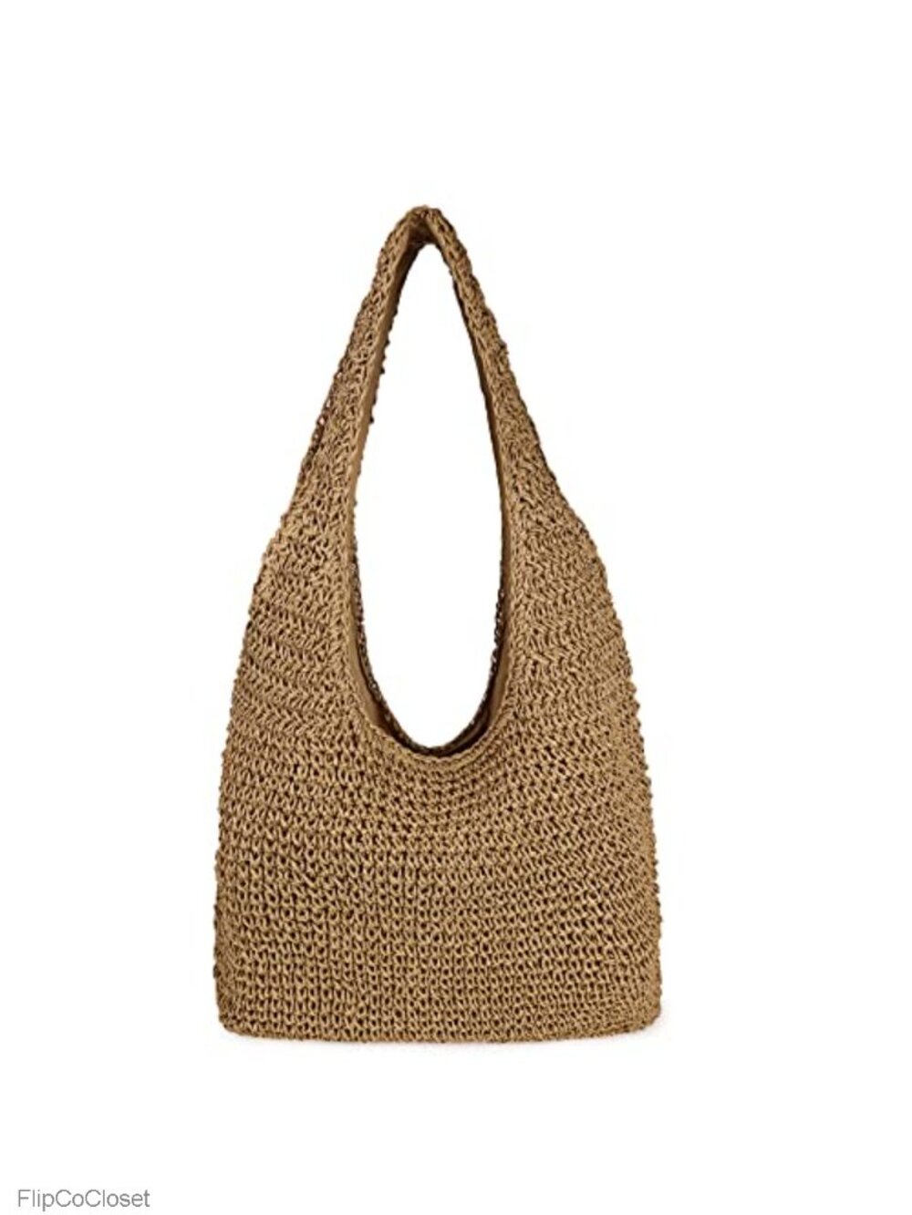 Handwoven Straw Beach Bag Large Woven Hobo Tote Zipper Shoulder Purse Summer